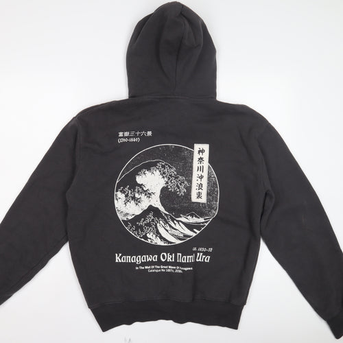 Pull&Bear Art Print Men's Black Hoodie S