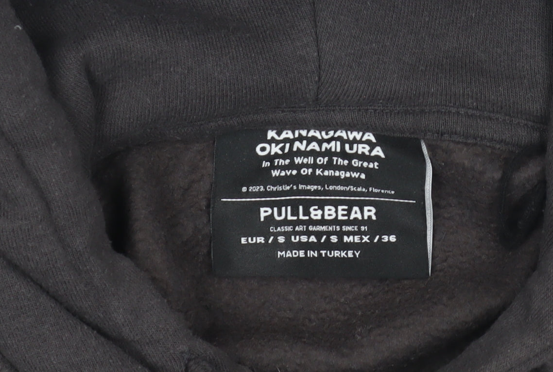 Pull&Bear Art Print Men's Black Hoodie S
