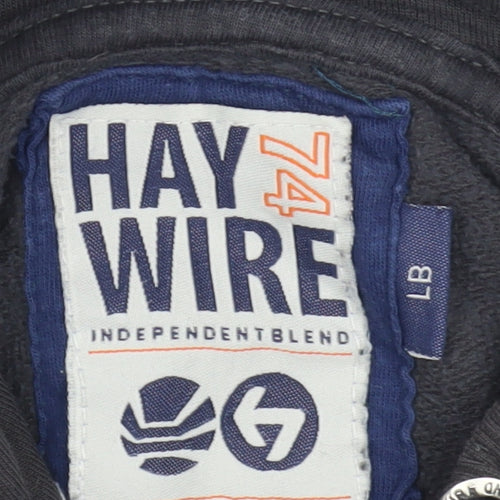 Haywire Boys Black Graphic Hoodie L Pullover Casual