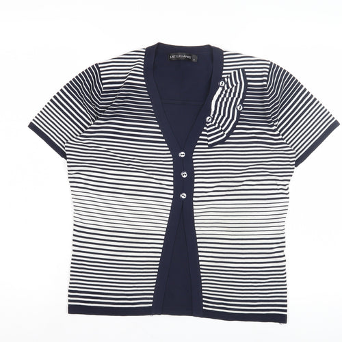 Just Elegance Women's Navy Striped T-Shirt, Size L