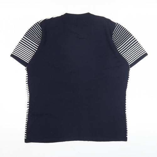Just Elegance Women's Navy Striped T-Shirt, Size L