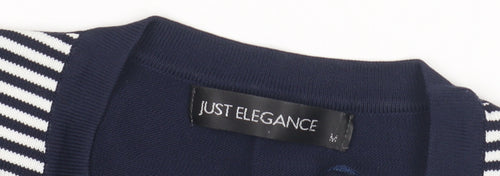 Just Elegance Women's Navy Striped T-Shirt, Size L