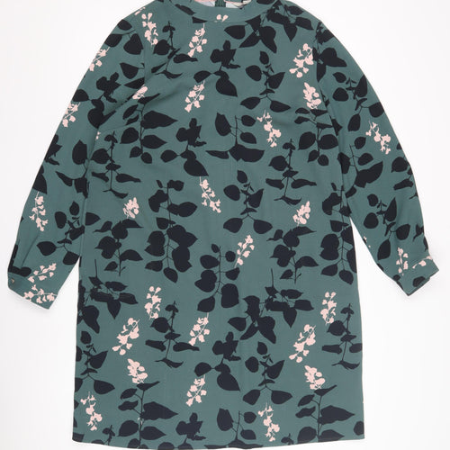 Boden Women's Green Floral Shift Dress Size 14
