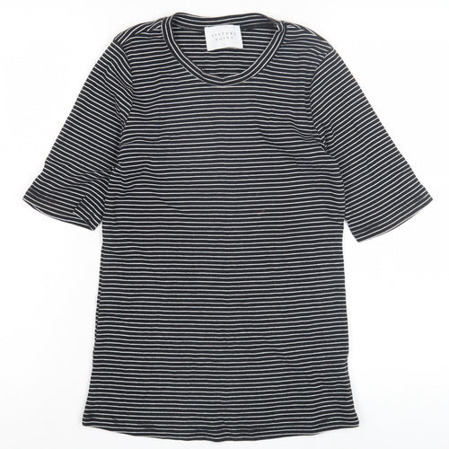 Sisters Point Women's Black Striped T-Shirt L