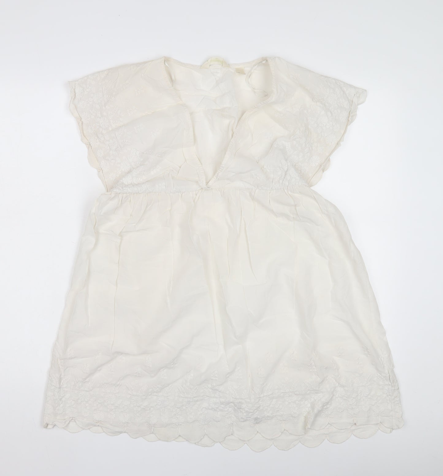 Accessorize Women's White Embroidered Blouse M