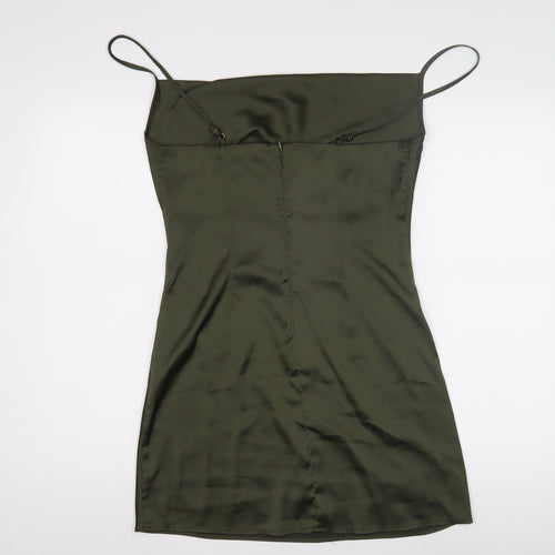 Stradivarius Women's Green Slip Dress Size 12
