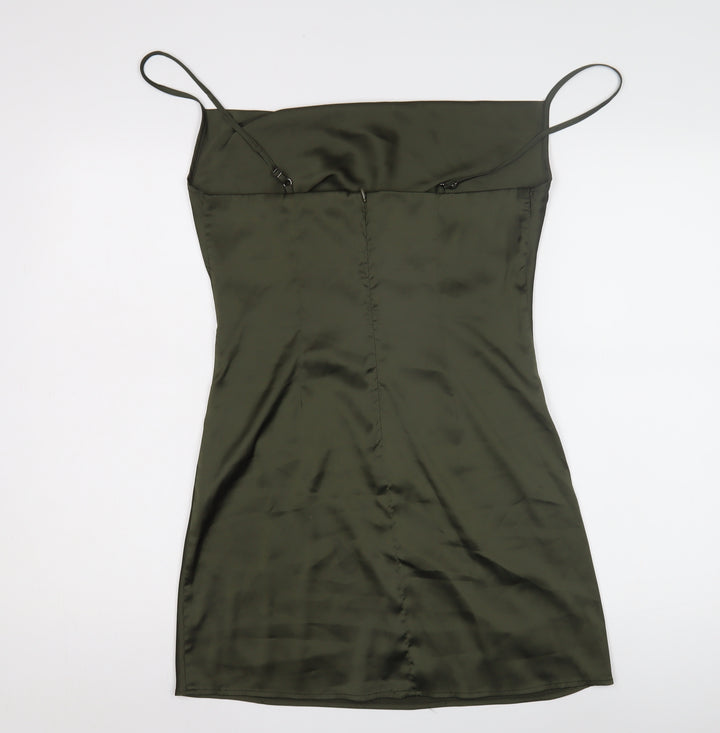 Stradivarius Women's Green Slip Dress Size 12