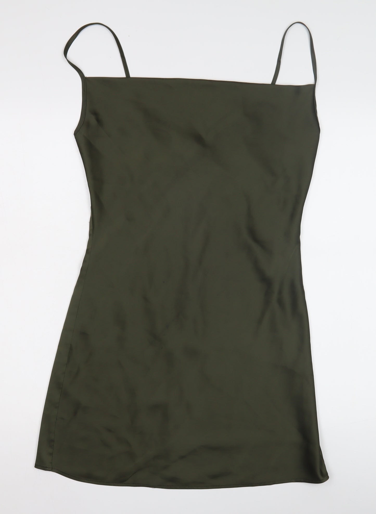 Stradivarius Women's Green Slip Dress Size 12