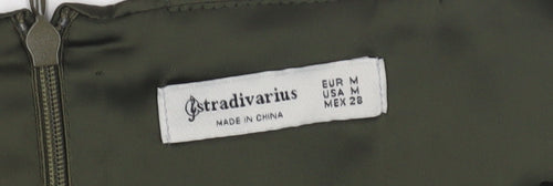 Stradivarius Women's Green Slip Dress Size 12