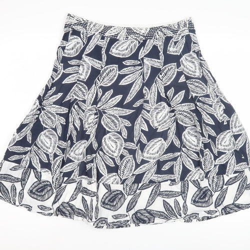 Maine New England Women's Blue A-Line Floral Skirt Size 10