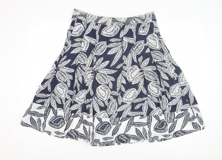 Maine New England Women's Blue A-Line Floral Skirt Size 10
