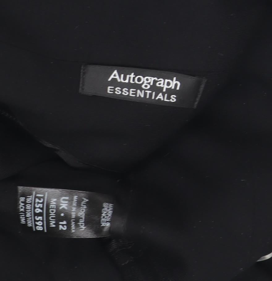 Marks & Spencer Black Wide-Leg Trousers Size 12