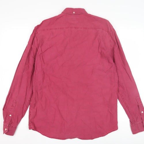 Jack Wills Men's Red Slim Fit Button-Up Shirt M