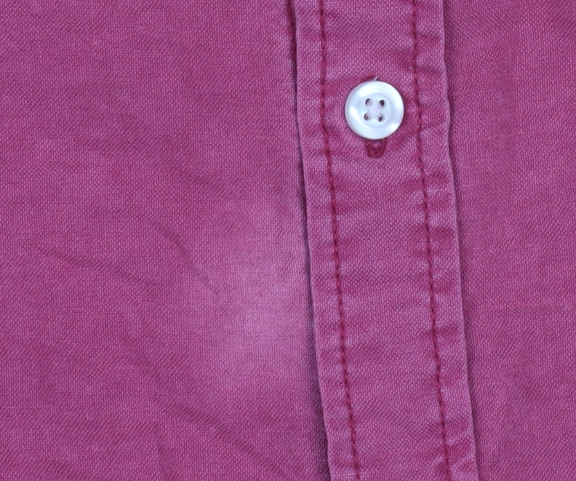 Jack Wills Men's Red Slim Fit Button-Up Shirt M