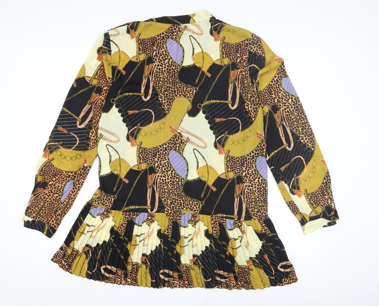 Zara Basic Women's Multicoloured Animal Print Tunic Blouse, Size S