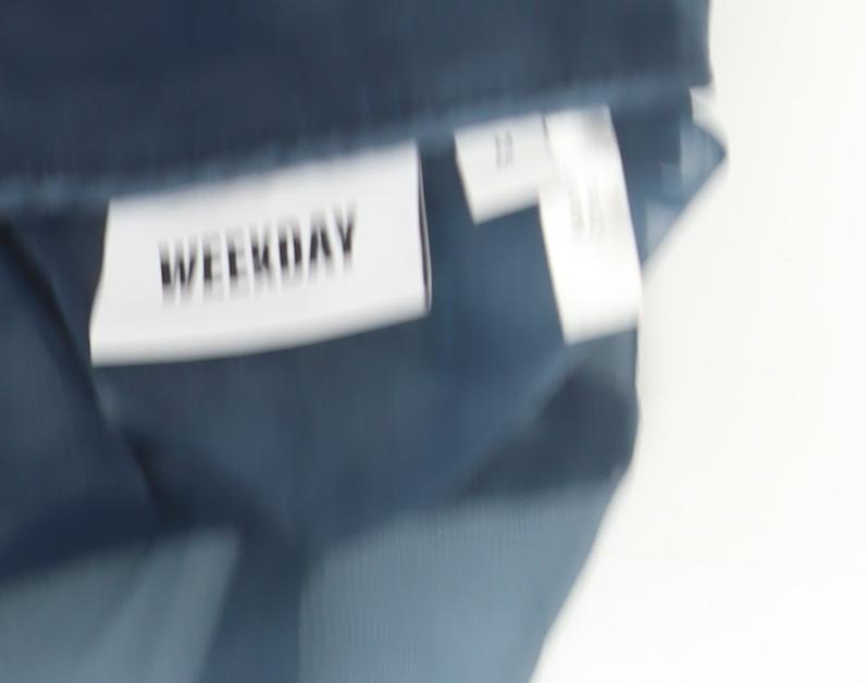 Weekday Women's Blue Sheer Button-Up, Size 14, Kimono Style