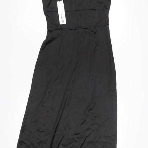 Zara Women's Black Satin Slip Dress XS