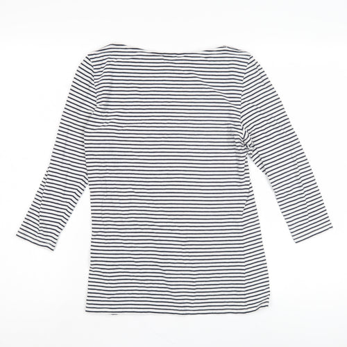 Marks and Spencer Women's White Striped Top Size 10