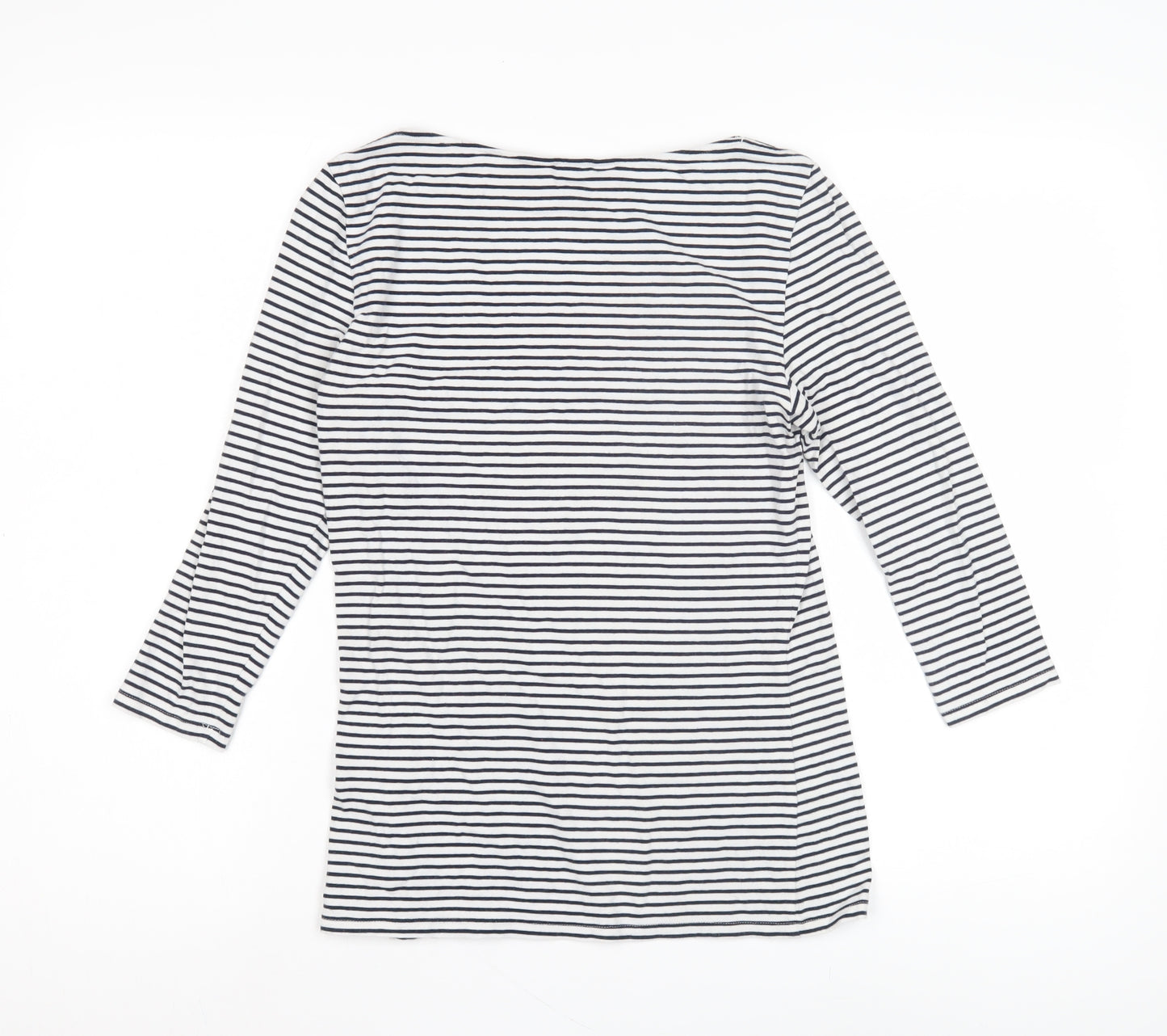 Marks and Spencer Women's White Striped Top Size 10