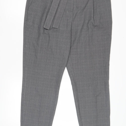 Dorothy Perkins Women's Grey Trousers, Size 14, Belted Style