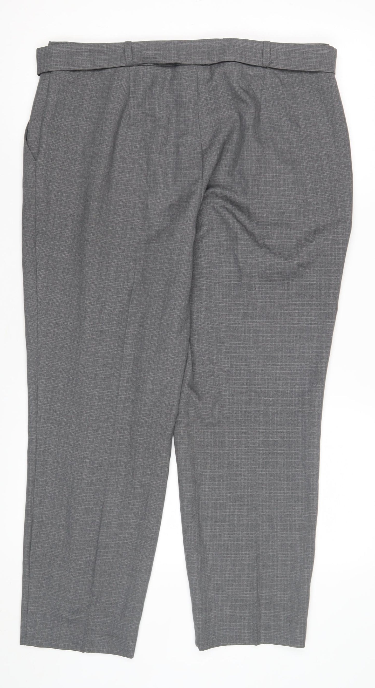 Dorothy Perkins Women's Grey Trousers, Size 14, Belted Style