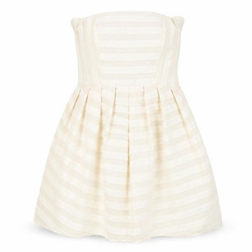 Topshop Women Ivory Strapless Short Party Dress