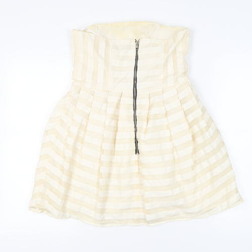 Topshop Women Ivory Strapless Short Party Dress