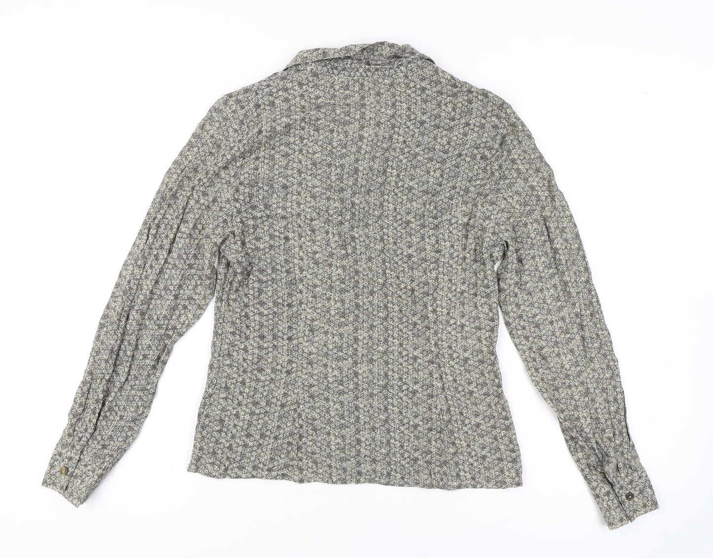 Marks and Spencer Women's Grey Floral Button-Up Shirt