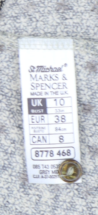 Marks and Spencer Women's Grey Floral Button-Up Shirt