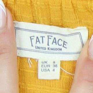 FatFace Women's Yellow Off-Shoulder Tunic Blouse Size 8