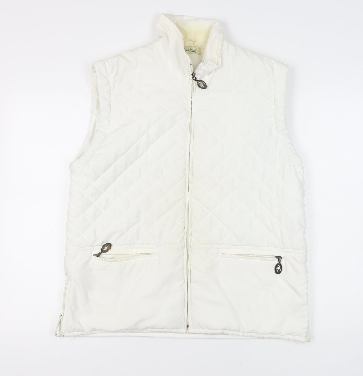 Green Lamb Women's White Quilted Waistcoat M