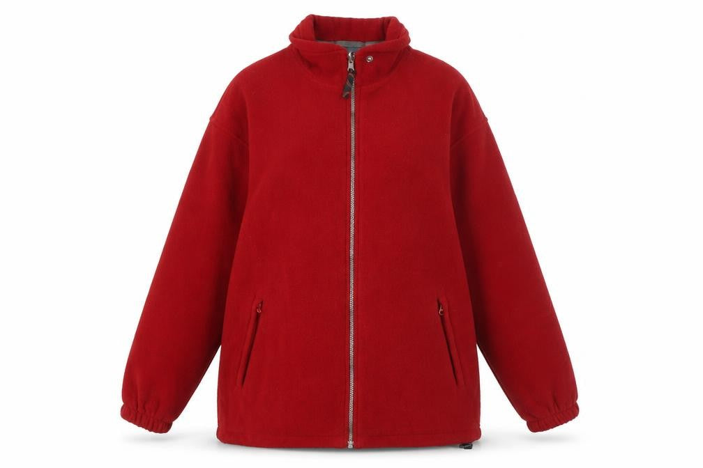 Front view of Planetproof Women's Red Fleece Jacket, size 14