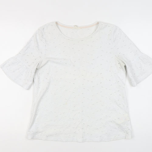 White Stuff Women's White Flared Sleeve Top Size 12