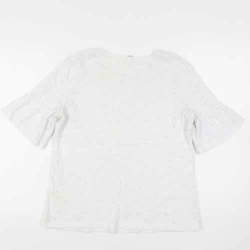 White Stuff Women's White Flared Sleeve Top Size 12