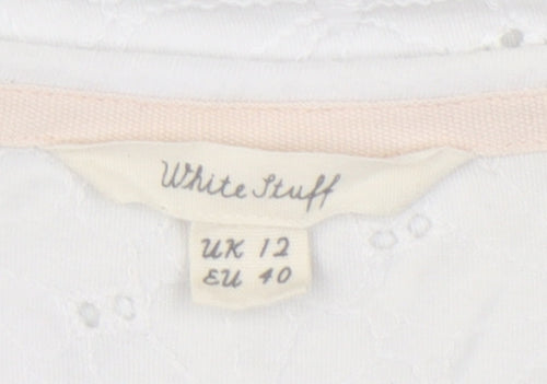 White Stuff Women's White Flared Sleeve Top Size 12