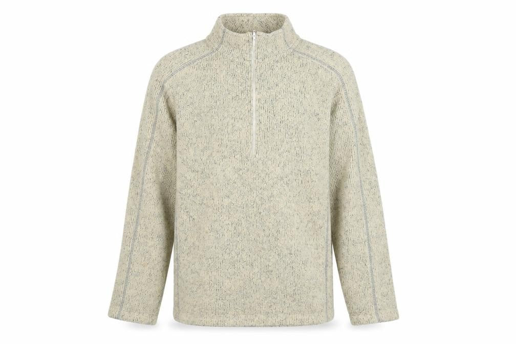 Front view of Peter Storm Men's Beige Knit 1/4 Zip Medium