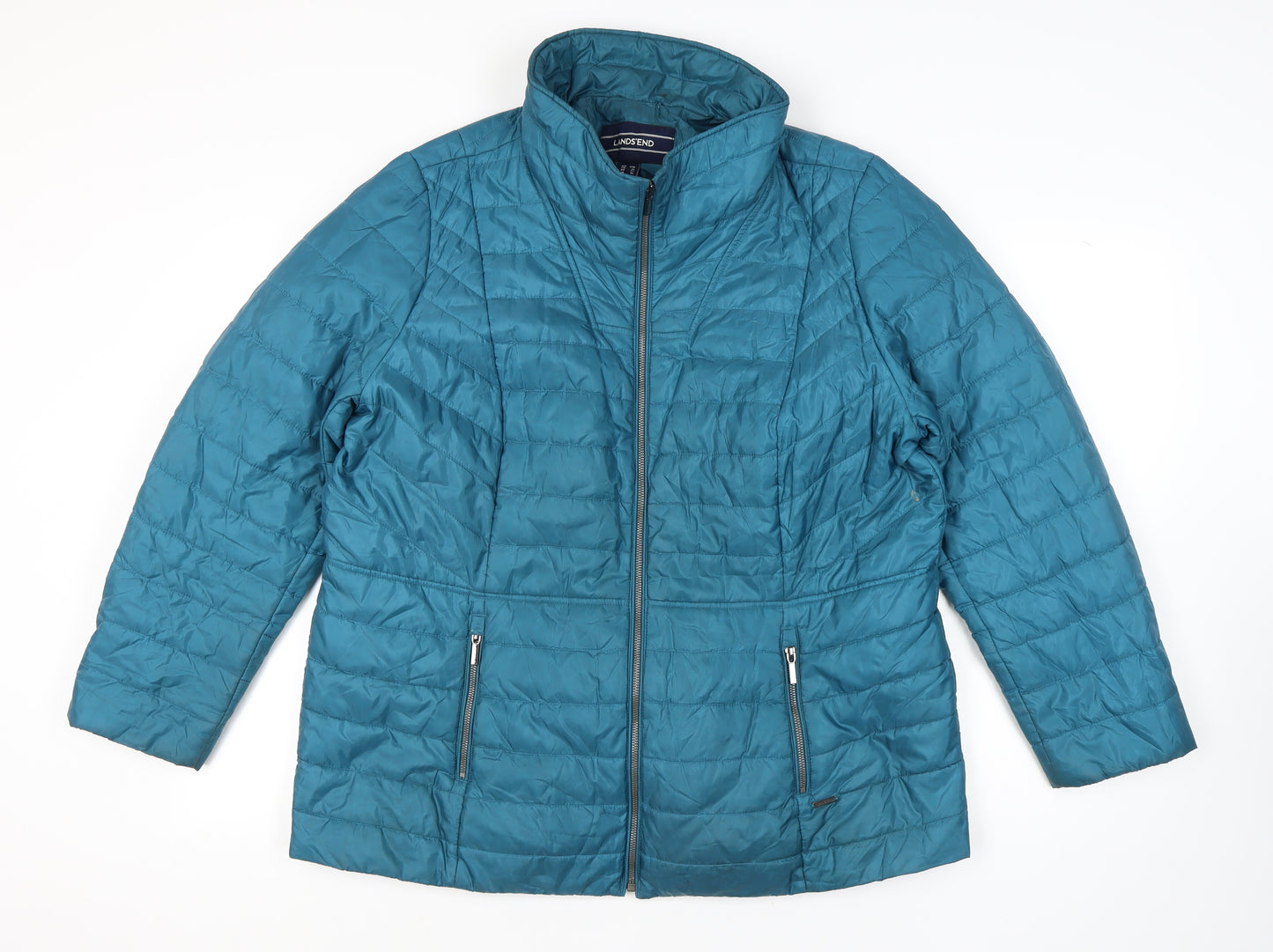 Lands' End Women's Plus Blue Puffer Jacket Size 26