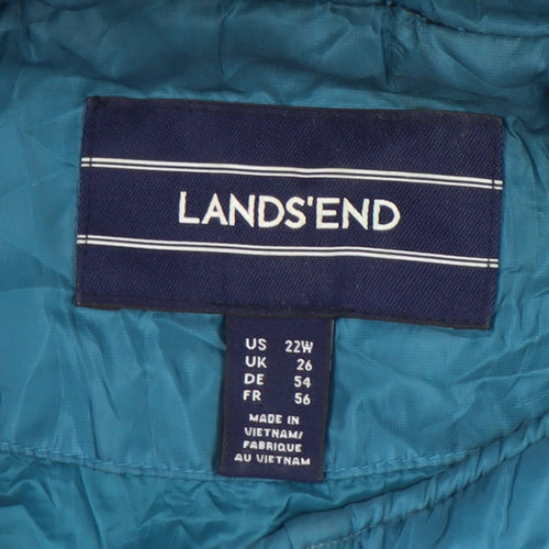 Lands' End Women's Plus Blue Puffer Jacket Size 26
