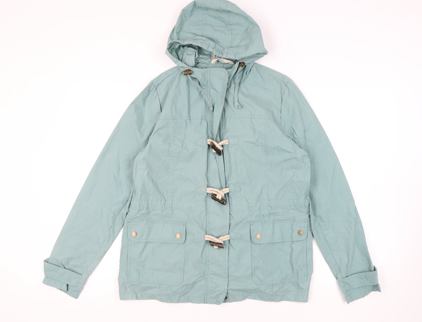 Fat Face Women's Green Basic Jacket Size 14 with Hood