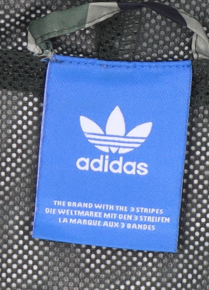 Adidas Men's Green Camo Windbreaker Jacket S
