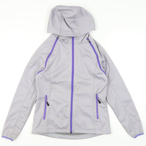 Crane Women's Grey Hooded Jacket S Casual