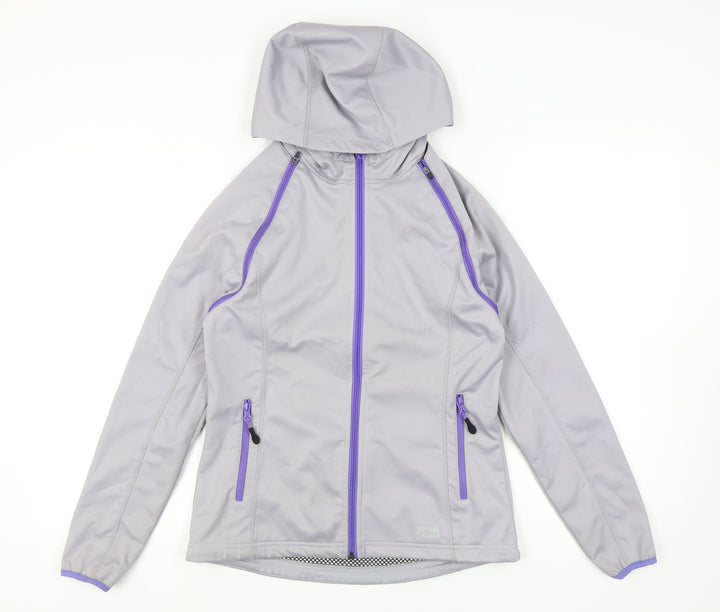 Crane Women's Grey Hooded Jacket S Casual