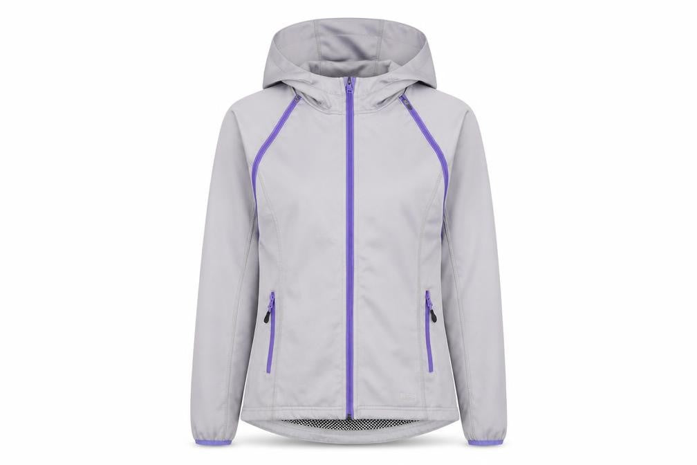 Front view of Crane Women's Grey Hooded Jacket S Casual