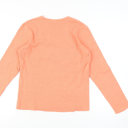 Linea Women's Orange Long Sleeve T-Shirt, Size L