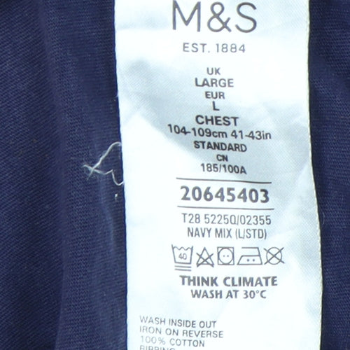 Marks and Spencer Men's Blue L Animal Print T-Shirt