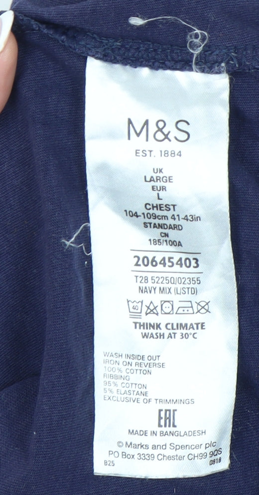 Marks and Spencer Men's Blue L Animal Print T-Shirt
