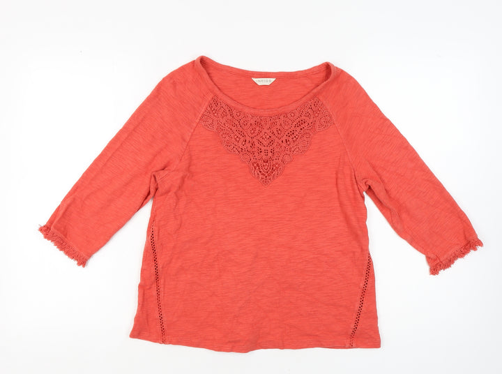 Marks and Spencer Women's Red 3/4 Sleeve T-Shirt
