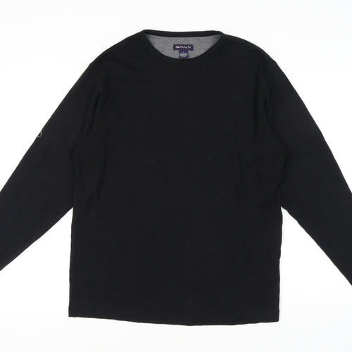 GANT Men's Black Long Sleeve Crew Neck T-Shirt L