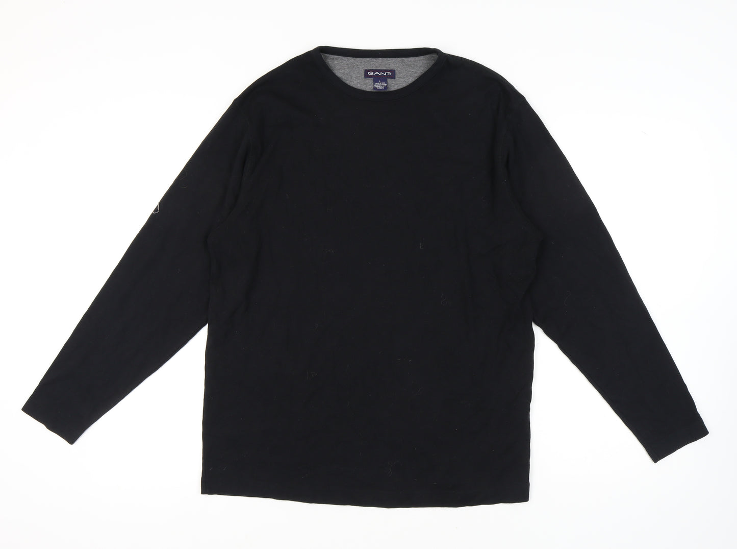 GANT Men's Black Long Sleeve Crew Neck T-Shirt L