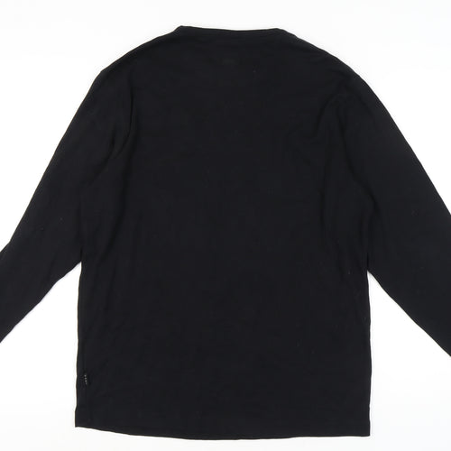 GANT Men's Black Long Sleeve Crew Neck T-Shirt L